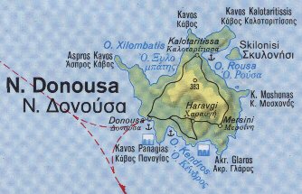 greek, map, donousa